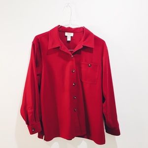 Red Long Sleeve Top
